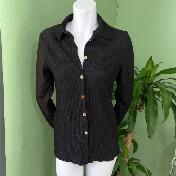 Love Tops - Elegant Black Button-Up Women's Top